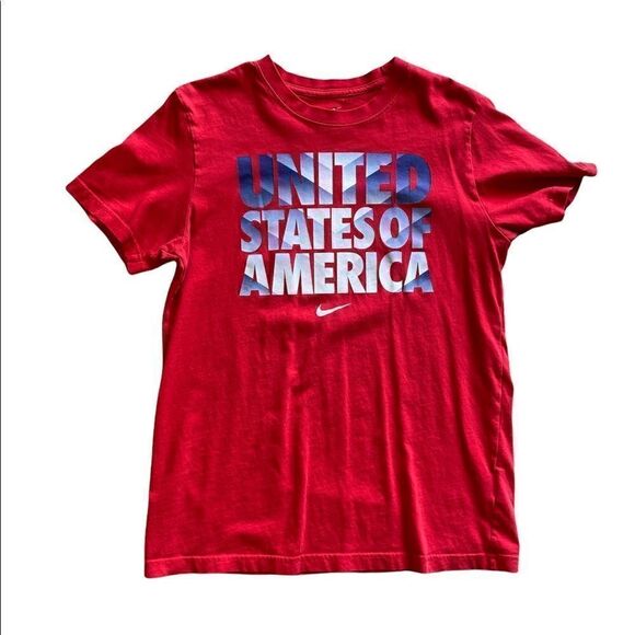 NIKE USA UNITED STATES OF AMERICA Red T-Shirt Large - Picture 1 of 5
